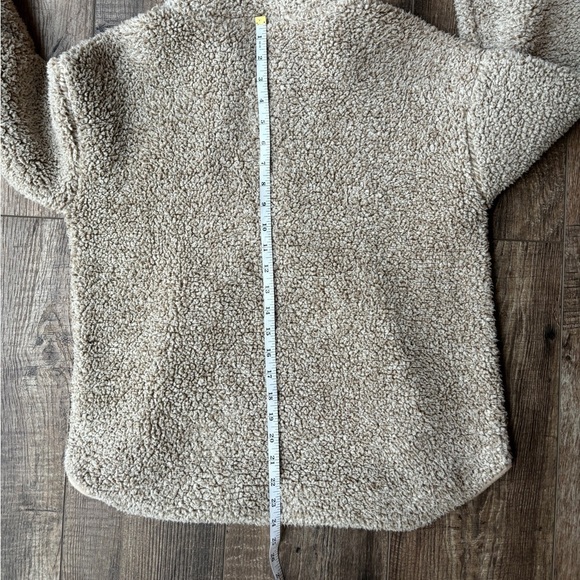 Old Navy Quarter Zip Sherpa Front Pockets Beige Women's Size Small - Picture 8 of 10